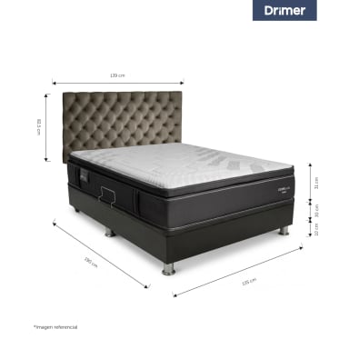 DORMITORIO BOXET DRIMER CROMOPEDIC 2 PLAZAS GRIS - 4