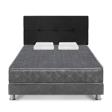 DORMITORIO FORLI ACQUA 2 PLAZAS GRIS + ALMOHADAS - 1