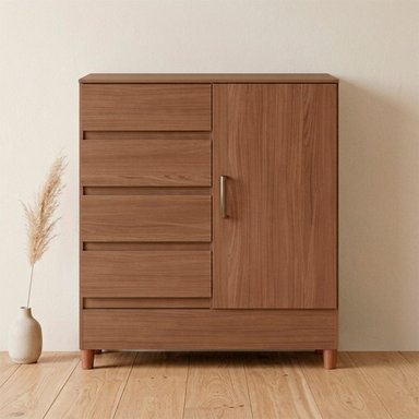 COMODA RIPLEY HOME FIT MDP 4 CAJONES MARRÓN - 1