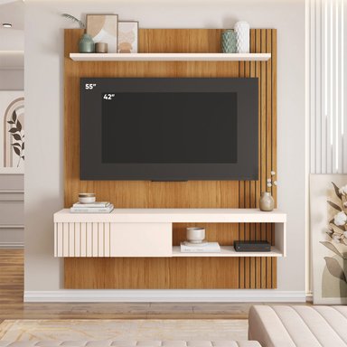 PANEL DE TV RIPLEY HOME JADE FREIJO/BLANCO HUMO HASTA 55" - 1