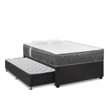JUEGO DE DORMITORIO DIVAN FORLI ACQUA 2 PLAZAS GRIS - 1