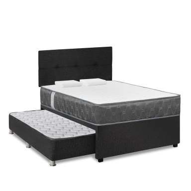 JUEGO DE DORMITORIO DIVAN FORLI ACQUA 2 PLAZAS GRIS - 1