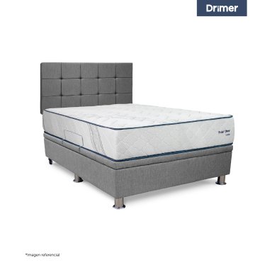 DORMITORIO BOXET DRIMER POCKET SNOW 2 PLAZAS CUADROS GRIS CLARO - 1