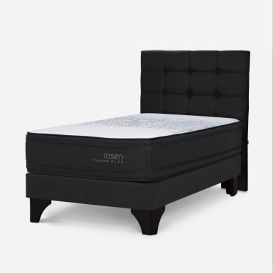 DORMITORIO EUROPEO ROSEN TEMPO PLUS GRAFITO 1.5 PLAZAS ISSEY GRAFITO - 1