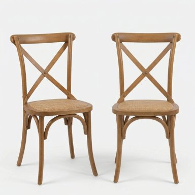SET X2 SILLAS DE COMEDOR MAISON LINETT CRUZ NATURAL - 1