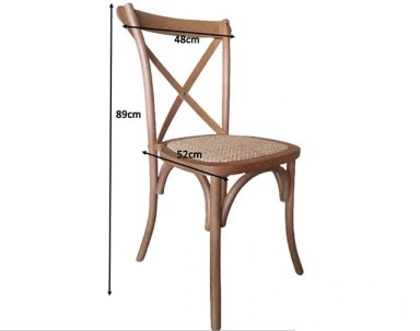 SET X2 SILLAS DE COMEDOR MAISON LINETT CRUZ NATURAL - 2