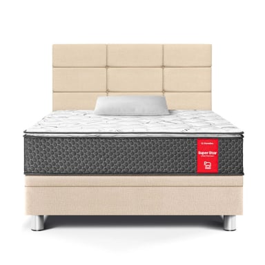DORMITORIO BOXET PARAISO SUPER STAR BLOCKS 1.5 PLAZAS CHAMPAGNE - 1