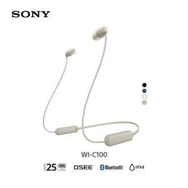 AUDÍFONOS SONY IN-EAR WI-C100 BLUETOOTH CREMA - 1