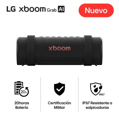 PARLANTE LG XBOOM GRAB 30W PORTÁTIL 20 H BATERÍA CERTIFICACIÓN MILITAR IP67 (2025) - 1