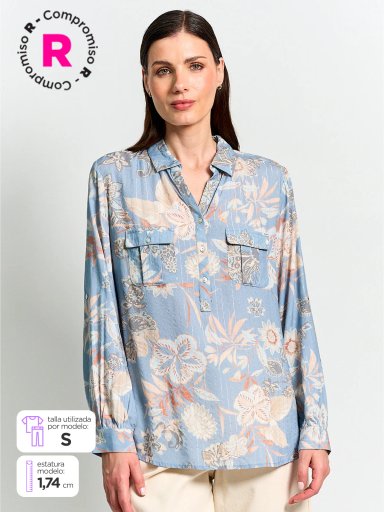 BLUSA MANGA LARGA MUJER CACHAREL BARCO - 1