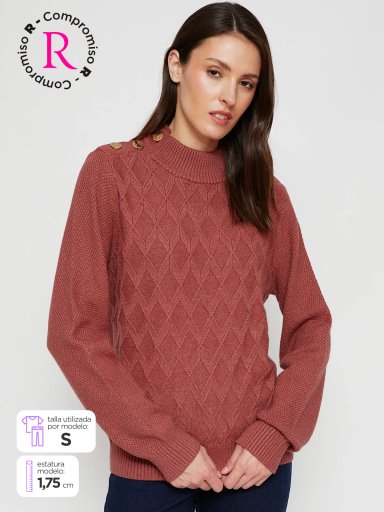 SWEATER MANGA LARGA MUJER CACHAREL TRENZA - 1