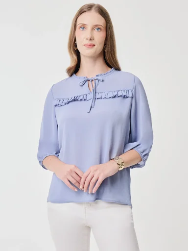 BLUSA MANGA LARGA MUJER AZIZ CLÁSICO - 1