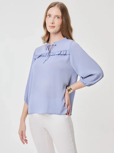 BLUSA MANGA LARGA MUJER AZIZ CLÁSICO - 3