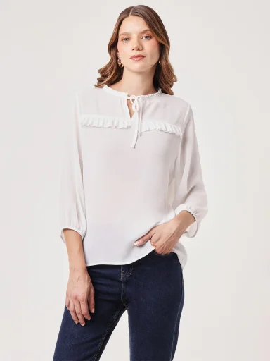 BLUSA MANGA LARGA MUJER AZIZ CLÁSICO - 1