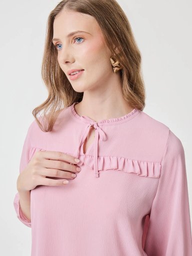 BLUSA MANGA LARGA MUJER AZIZ CLÁSICO - 4
