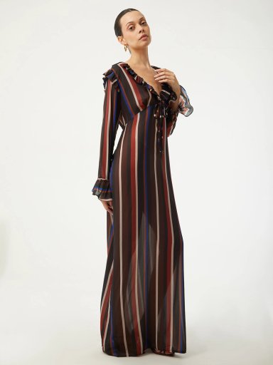 VESTIDO LARGO MUJER VAGRANT MARRÓN - 4