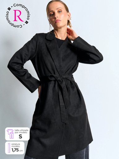 ABRIGO MUJER MARQUIS LARGO SUEDE - 1