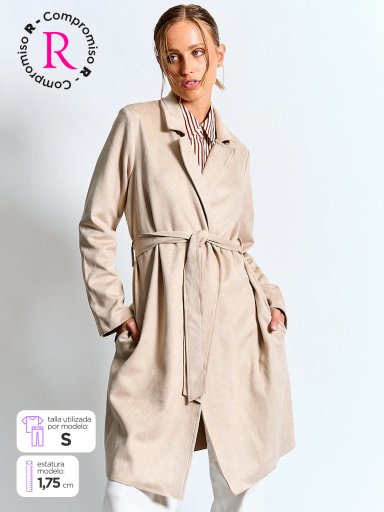 ABRIGO MUJER MARQUIS LARGO SUEDE - 1
