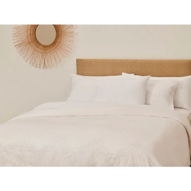 CUBREPLUMÓN RIPLEY HOME 180 HILOS BRODERIE 2 PLAZAS ALGODÓN BLANCO BORDADOS - 1