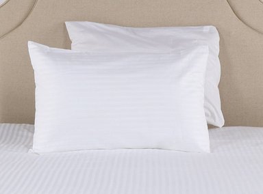 FUNDA DE ALMOHADA RIPLEY HOME MEDIDAS ESPACIALES ALGODÓN JACQUARD 300 HILOS 70 X 50 CM BLANCO STRIPES - 1