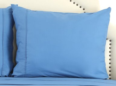FUNDA DE ALMOHADA RIPLEY HOME ALGODÓN 144 HILOS 70X50 CM AZUL - 1