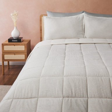EDREDON MAISON LINETT LINEAS NEGRAS QUEEN - 1