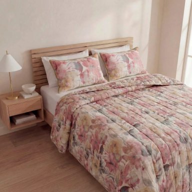 EDREDÓN RIPLEY HOME PERCALE 2PL FLORES ACUARELA - 1