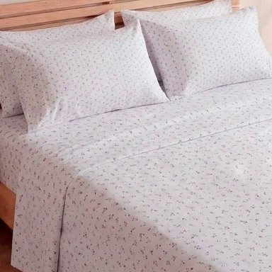 SET SÁBANAS QUEEN 100% ALGODÓN PÉTALOS LILA - 2