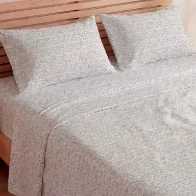 SET SÁBANAS QUEEN 100% ALGODÓN FLOR TAUPE - 2