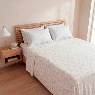 SET SÁBANAS 1.5 PLAZAS 100% ALGODÓN RAMA GRIS - 1