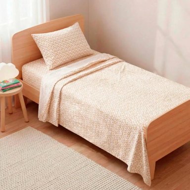 SET SÁBANAS RIPLEY HOME 1.5 PLAZAS 100% ALGODÓN CAPIBARA ORANGE - 1