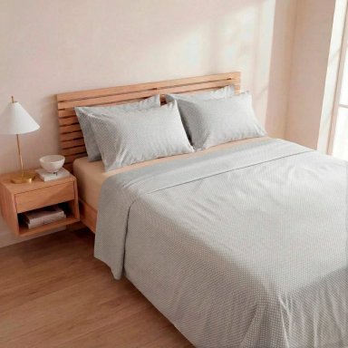 SET SÁBANAS RIPLEY HOME 1.5 PLAZAS 100% ALGODÓN 180 HILOS FLOR HOJAS MOSAICO - 1