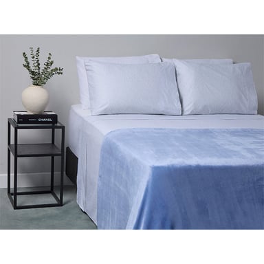 FRAZADA RIPLEY HOME FLANNEL CSHERPA 1.5PL AZUL - 1