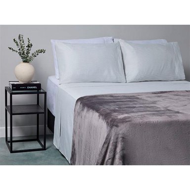 FRAZADA RIPLEY HOME FLANNEL CSHERPA KING GRIS - 1