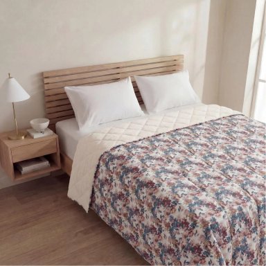 EDREDÓN RIPLEY HOME MICROFIBRA CON SHERPA 2PL JARDIN FLORES - 1