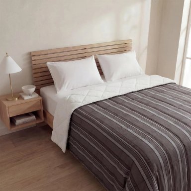 EDREDÓN RIPLEY HOME MICROFIBRA CON SHERPA 1.5PL LINEAS - 1