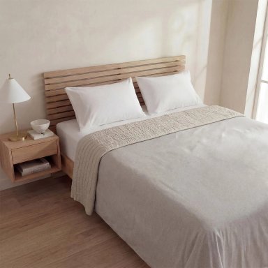 CUBRECAMA VELVET GREEK BEIGE 2 PLAZAS - 1