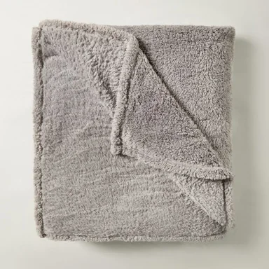 FRAZADA RIPLEY HOME SHERPA PELUDA 1.5PL GRIS - 2