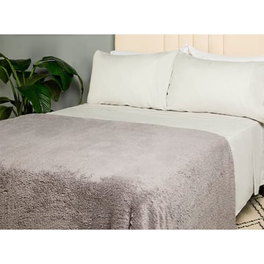 FRAZADA RIPLEY HOME SHERPA PELUDA KING GRIS - 1
