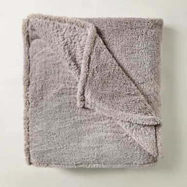 FRAZADA RIPLEY HOME SHERPA PELUDA KING GRIS - 2