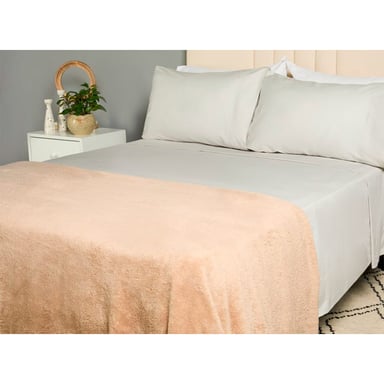 FRAZADA RIPLEY HOME SHERPA PELUDA QUEEN TAUPE - 1