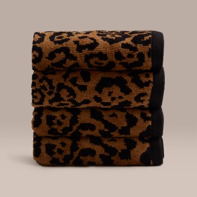 SETX4 TOALLAS DE CARA RIPLEY HOME ANIMAL PRINT TAUPE - 1