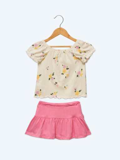 POLO MANGA CORTA ESTAMPADO + FALDA NIÑA HARVEST - 2