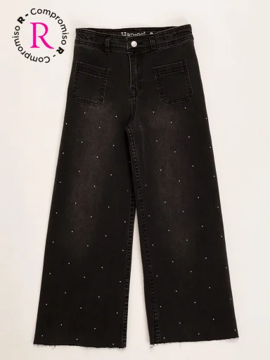 JEAN CON APLICACIÓN STUDS NIÑA HARVEST - 1
