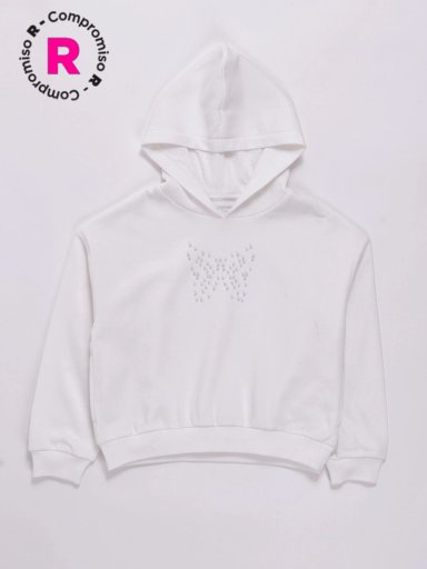 POLERA CAPUCHA FRANELA APLICACIÓN DE PERLAS NIÑA HARVEST - 1