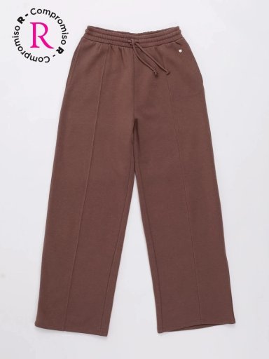PANTALON DE BUZO LUCKY WIDE LEG FRANELA NIÑA INDEX - 1