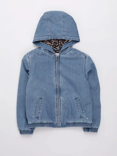 CASACA CAPUCHA DENIM ALGODÓN NIÑA INDEX - 1