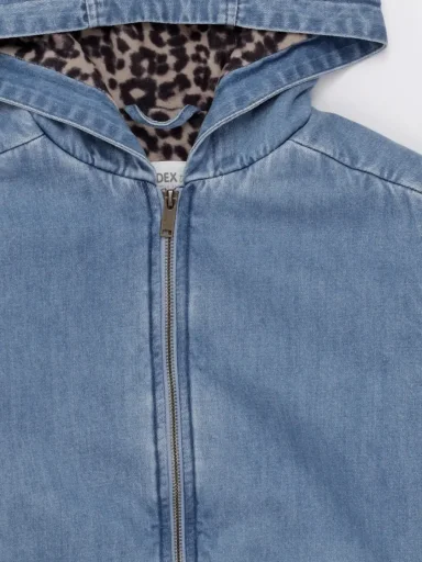 CASACA CAPUCHA DENIM ALGODÓN NIÑA INDEX - 3
