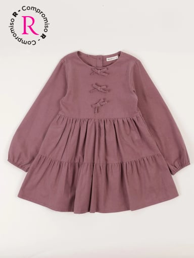 VESTIDO CORDUROY ALGODÓN BORDADO NIÑA HARVEST - 1