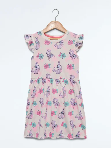VESTIDO MANGA CORTA ALGODÓN NIÑA STITCH - 1